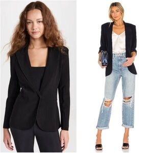 NORMA KAMALI Boyfriend Jacket in Black Size 12